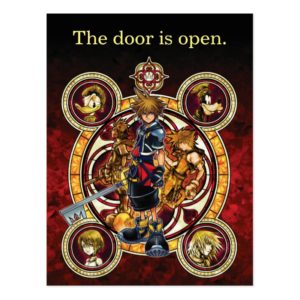 Kingdom Hearts II | Gold Stained Glass Key Art Postcard