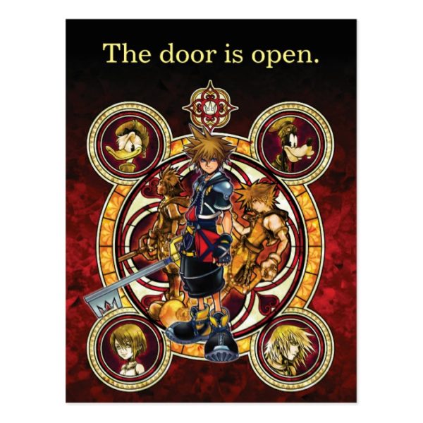 Kingdom Hearts II | Gold Stained Glass Key Art Postcard