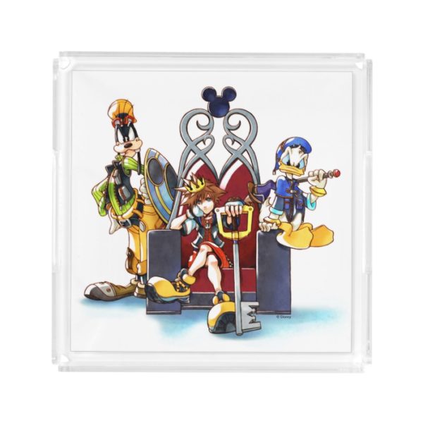 Kingdom Hearts | Sora, Donald, & Goofy On Throne Acrylic Tray