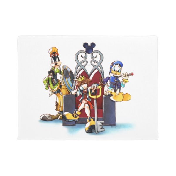 Kingdom Hearts | Sora, Donald, & Goofy On Throne Doormat