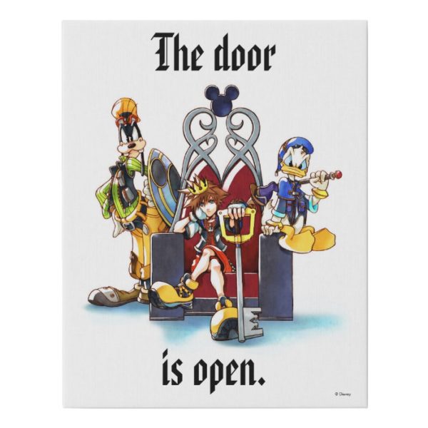 Kingdom Hearts | Sora, Donald, & Goofy On Throne Faux Canvas Print