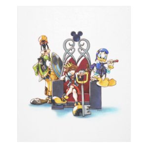 Kingdom Hearts | Sora, Donald, & Goofy On Throne Fleece Blanket