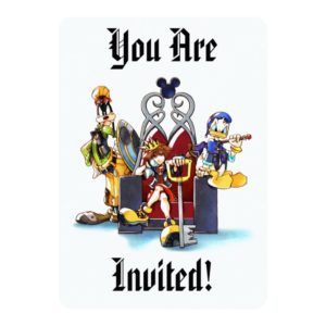 Kingdom Hearts | Sora, Donald, & Goofy On Throne Invitation