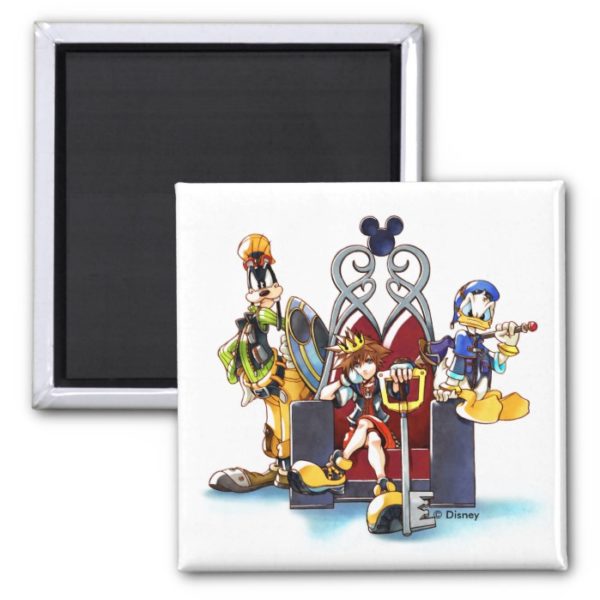 Kingdom Hearts | Sora, Donald, & Goofy On Throne Magnet