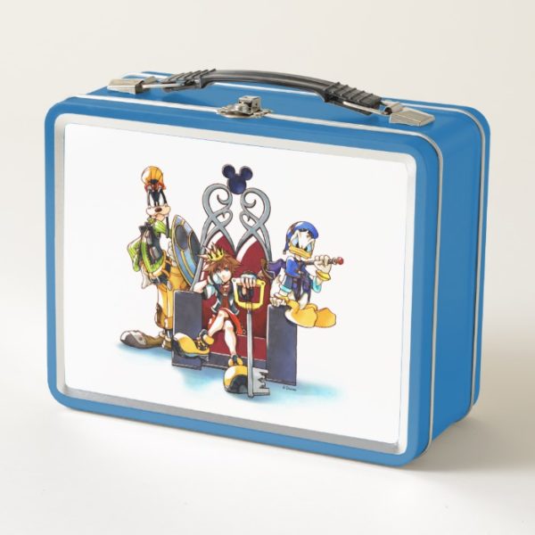 Kingdom Hearts | Sora, Donald, & Goofy On Throne Metal Lunch Box