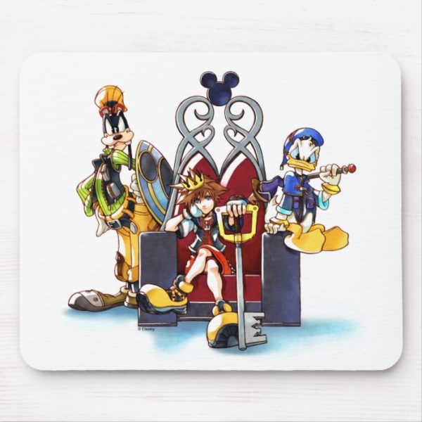 Kingdom Hearts | Sora, Donald, & Goofy On Throne Mouse Pad
