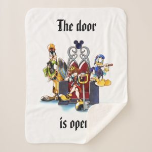 Kingdom Hearts | Sora, Donald, & Goofy On Throne Sherpa Blanket