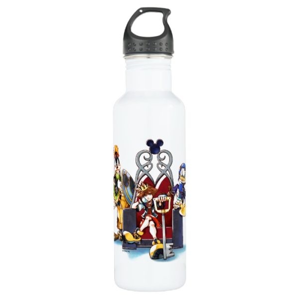 Kingdom Hearts | Sora, Donald, & Goofy On Throne Stainless Steel Water Bottle