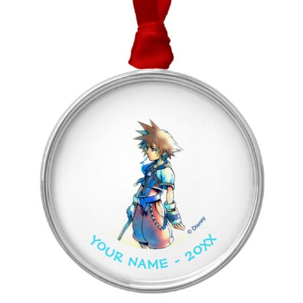 Kingdom Hearts | Sora On Beach Watercolor Metal Ornament