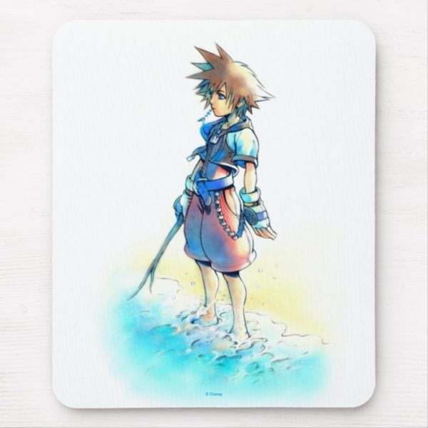 Kingdom Hearts | Sora On Beach Watercolor Mouse Pad