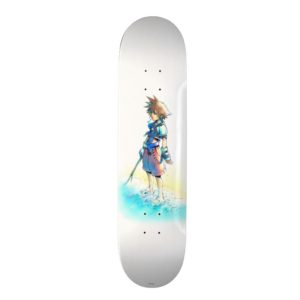 Kingdom Hearts | Sora On Beach Watercolor Skateboard
