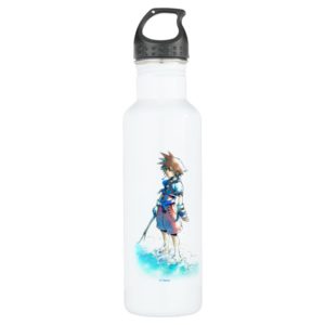 Kingdom Hearts | Sora On Beach Watercolor Stainless Steel Water Bottle
