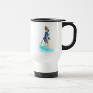 Kingdom Hearts | Sora On Beach Watercolor Travel Mug
