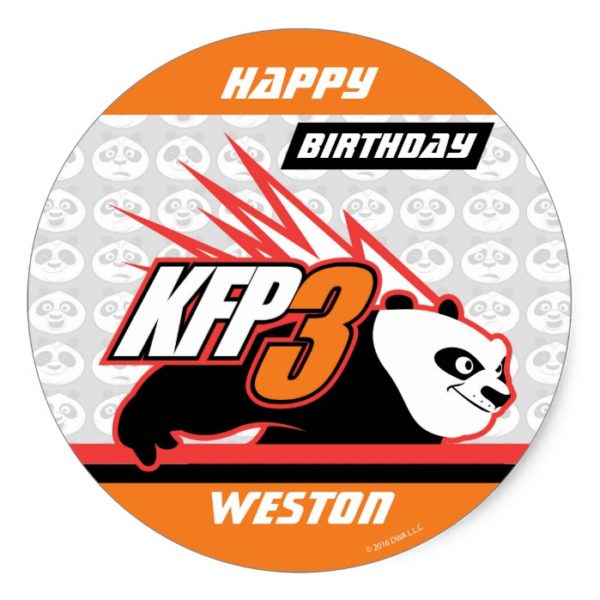 Kung Fu Panda | Po Striped Birthday Classic Round Sticker