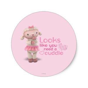 Lambie - Looks Like You Need a Cuddle Classic Round Sticker
