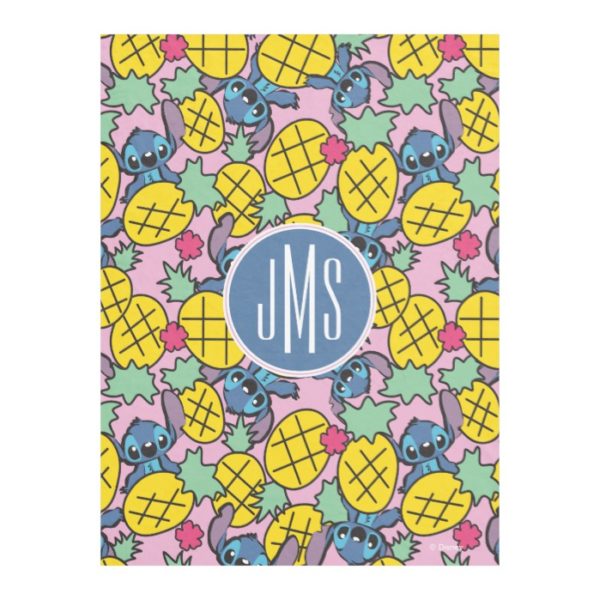 Lilo & Stitch | Monogram Pineapple Pattern Fleece Blanket