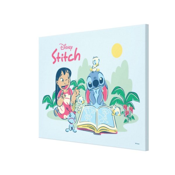 Lilo & Stitch | Reading the Ugly Duckling Canvas Print