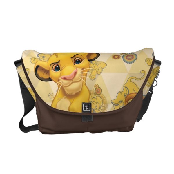 Lion King | Simba on Triangle Pattern Messenger Bag