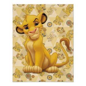 Lion King | Simba on Triangle Pattern Poster