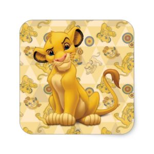 Lion King | Simba on Triangle Pattern Square Sticker