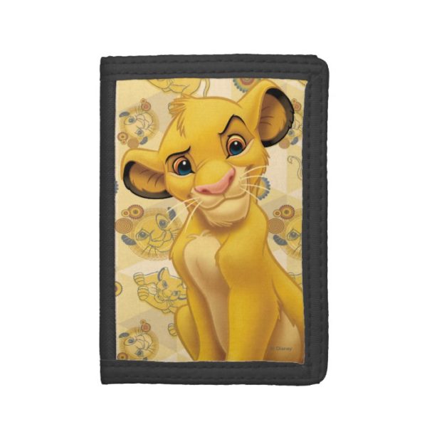 Lion King | Simba on Triangle Pattern Trifold Wallet