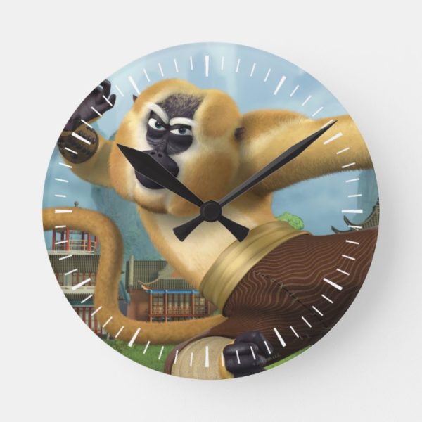 Monkey Fight Pose Round Clock