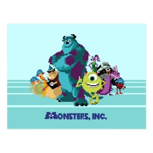 Monsters Inc 8Bit Mike, Sully, and the Gang Postcard