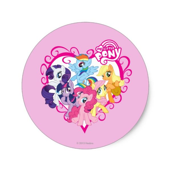 My Little Ponies Heart Classic Round Sticker