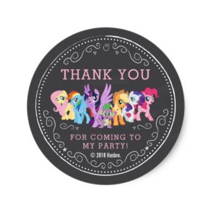 My Little Pony | Chalkboard Birthday Classic Round Sticker