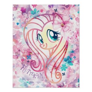 My Little Pony | Fluttershy Floral Watercolor Poster