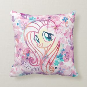 My Little Pony | Fluttershy Floral Watercolor Throw Pillow