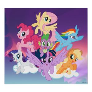 My Little Pony | Mane Six on Clouds Poster