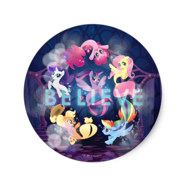 My Little Pony | Mane Six Seaponies - Believe Classic Round Sticker