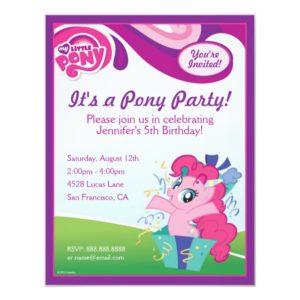 My Little Pony Pinkie Pie Birthday Party Invitation