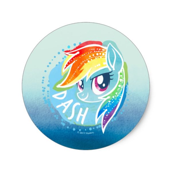 My Little Pony | Rainbow Dash Watercolor Classic Round Sticker