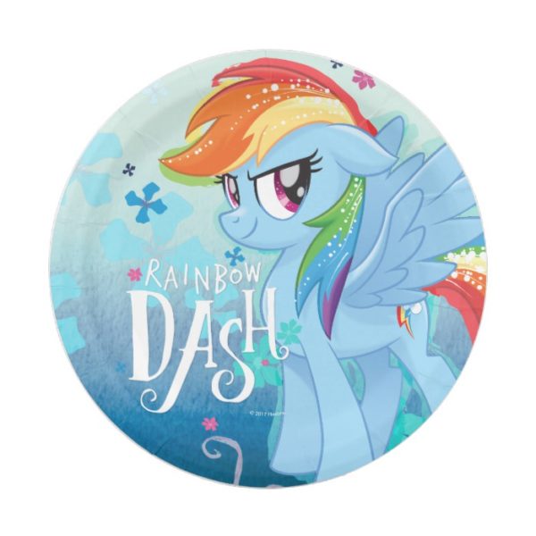 My Little Pony | Rainbow Dash Watercolor Flowers Paper Plate