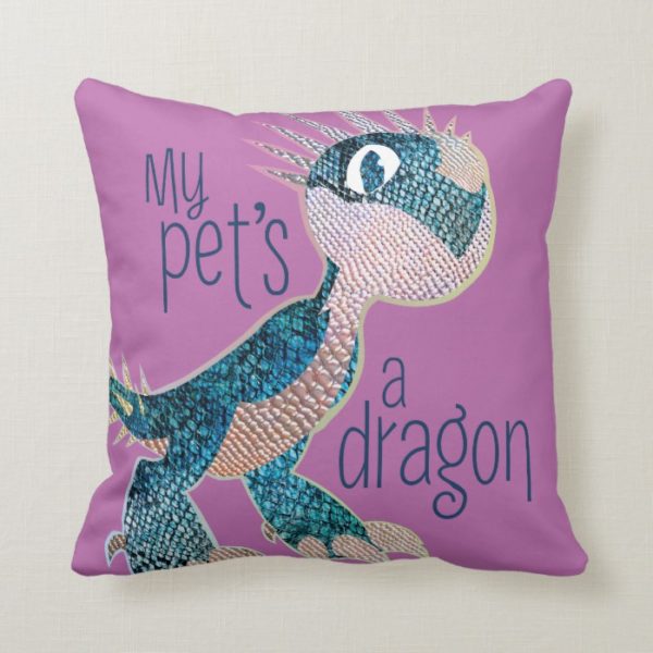 My Pet's A Dragon Throw Pillow