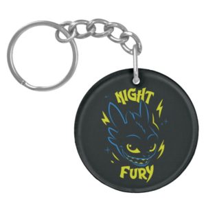 "Night Fury" Toothless Head Graphic Keychain