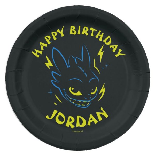 "Night Fury" Toothless Head Graphic Paper Plate