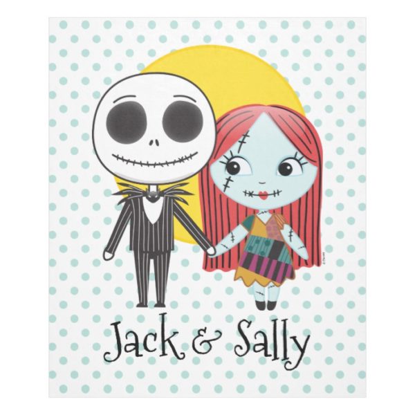Nightmare Before Christmas | Jack & Sally Emoji Fleece Blanket