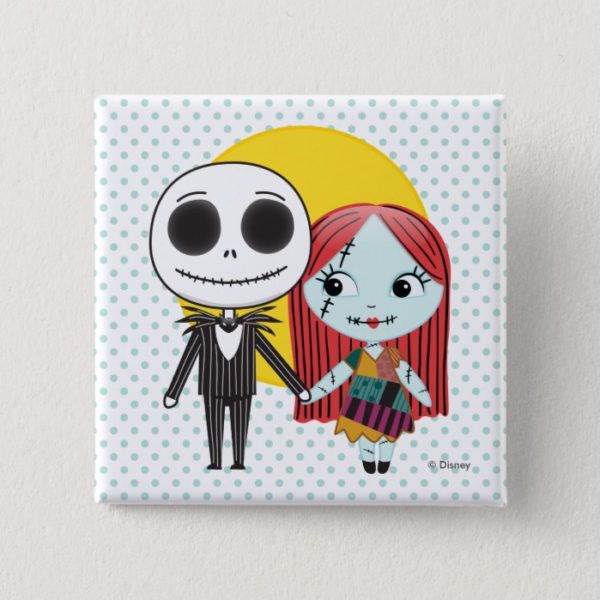 Nightmare Before Christmas | Jack & Sally Emoji Pinback Button