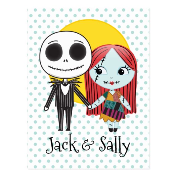 Nightmare Before Christmas | Jack & Sally Emoji Postcard