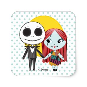 Nightmare Before Christmas | Jack & Sally Emoji Square Sticker