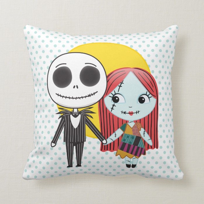 jack and sally plush pillow