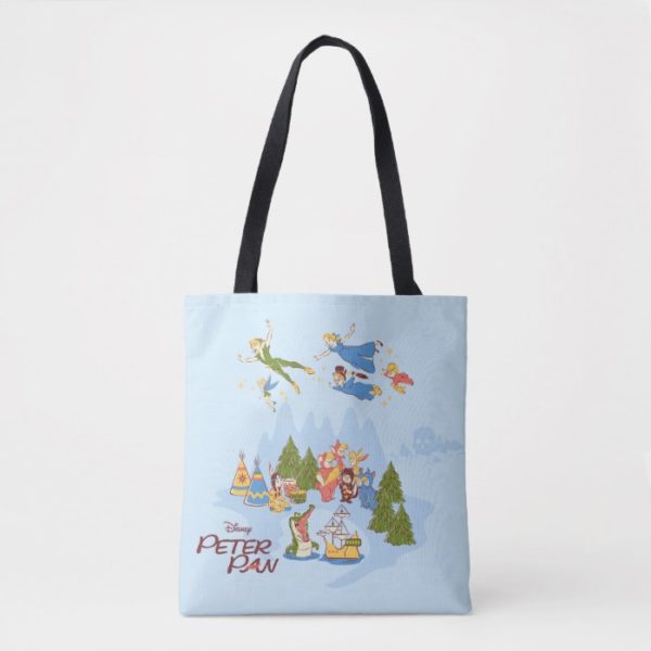 Peter Pan Flying over Neverland Tote Bag