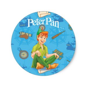 Peter Pan Sitting Down Classic Round Sticker
