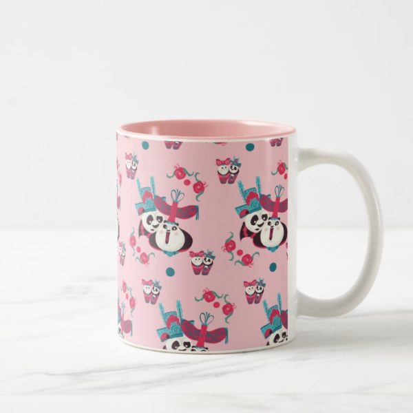Pink Po and Mei Mei Pattern Two-Tone Coffee Mug