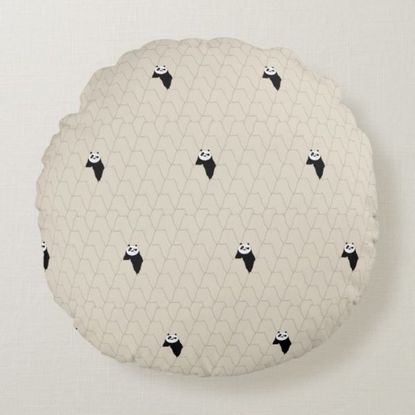 Po Ping Silhouette Pattern Round Pillow