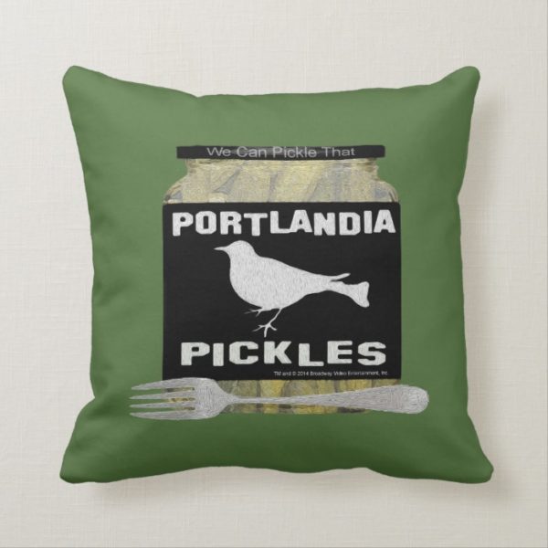 Portlandia Pickles Throw Pillow