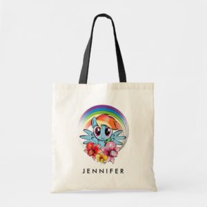 Rainbow Dash | Floral Watercolor Rainbow Tote Bag